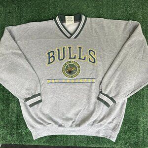Vintage 90s South Florida Bulls Sweatshirt Gray USF Crewneck
